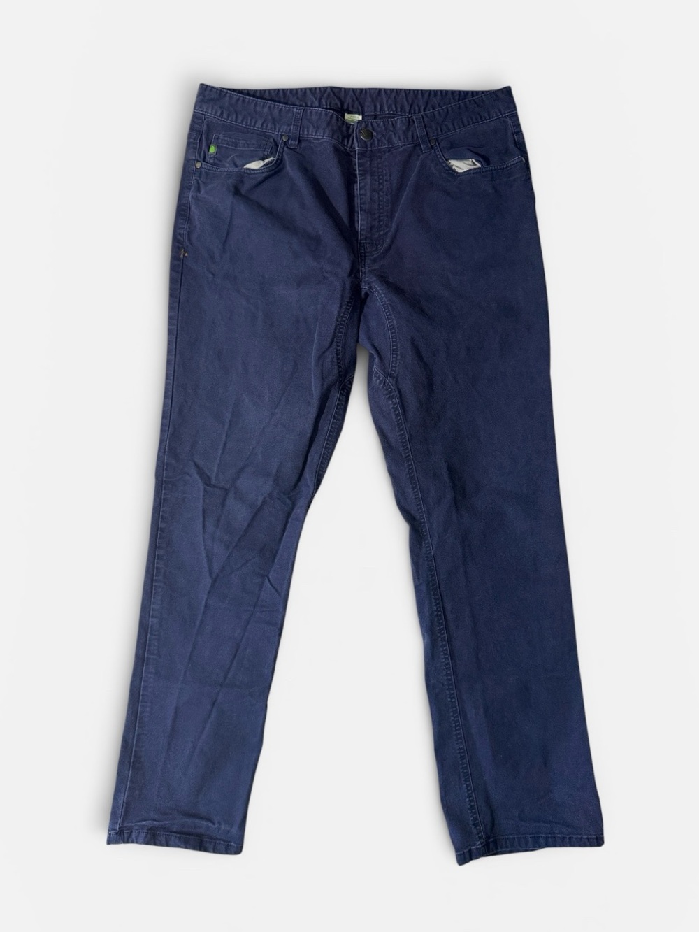 Stio mens 38x31 navy blue cotton blend 5-pocket outdoor pants EUC